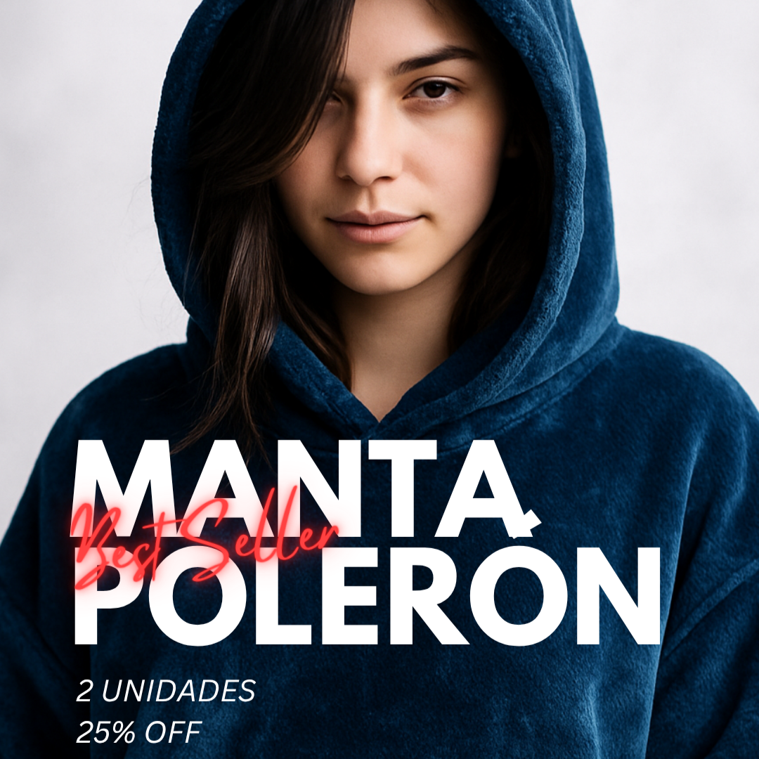 Manta-Polerón Con Capucha de Polar
