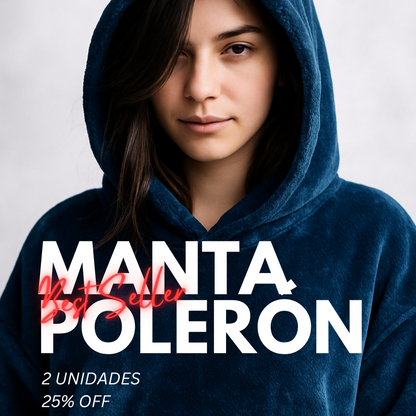Manta-Polerón Con Capucha de Polar