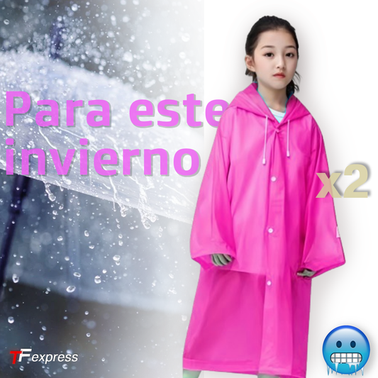Poncho de Lluvia Rosado (Unisex)